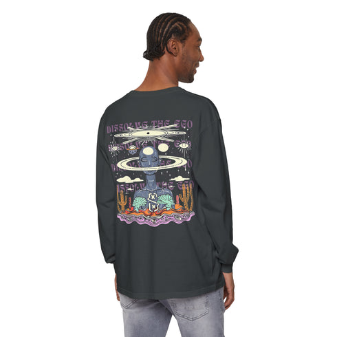 Dissolve The Ego (Back design) - Unisex Garment-dyed Long Sleeve T-Shirt